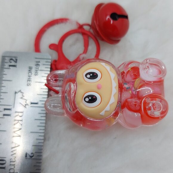 2/$19 Labubu Flowing Sand Exquisite red keychain with bell - Picture 5 of 8